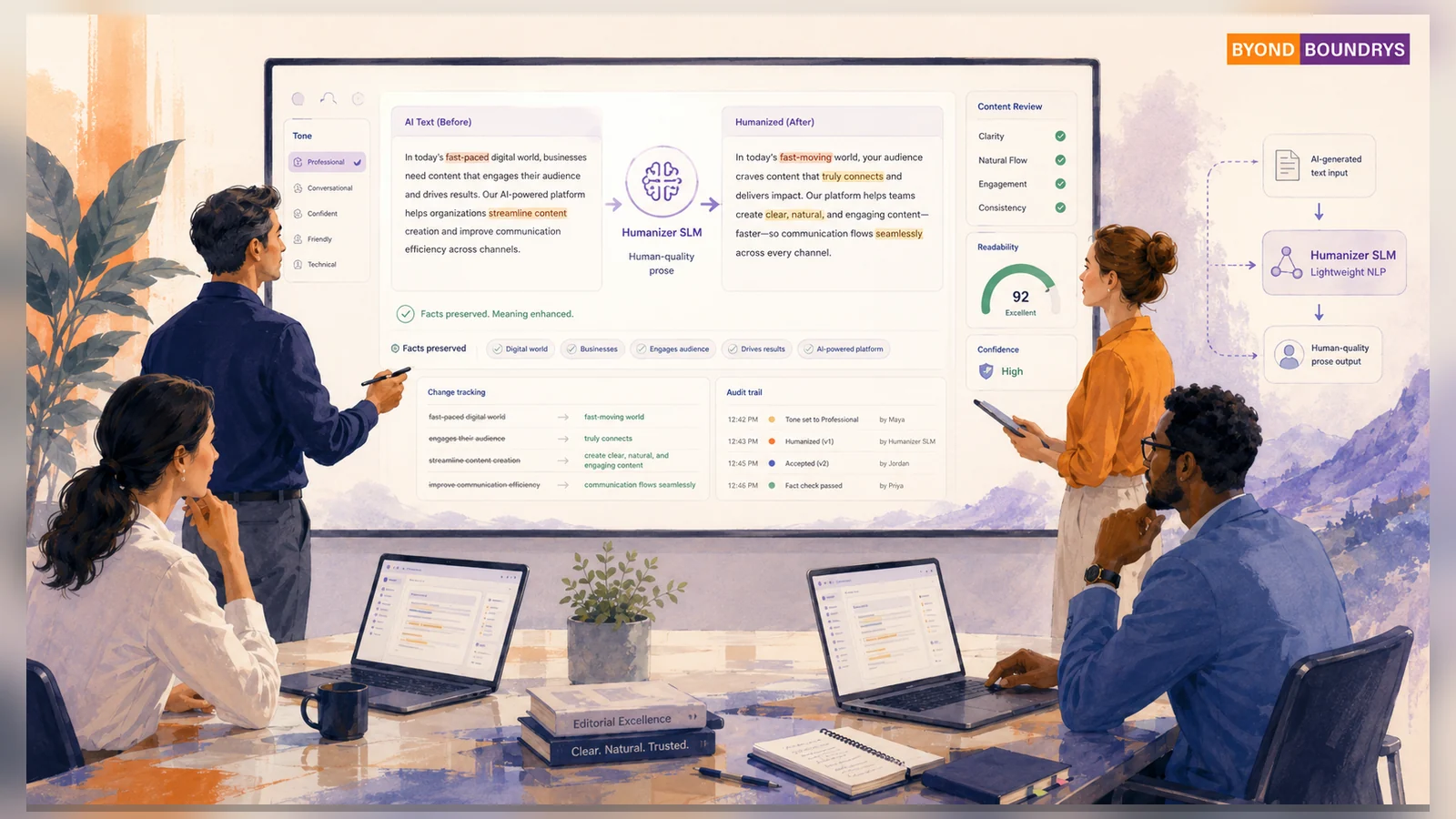 Humanizer SLM case-study visual