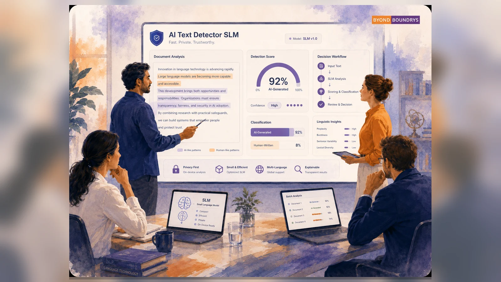 AI Text Detector SLM case-study visual